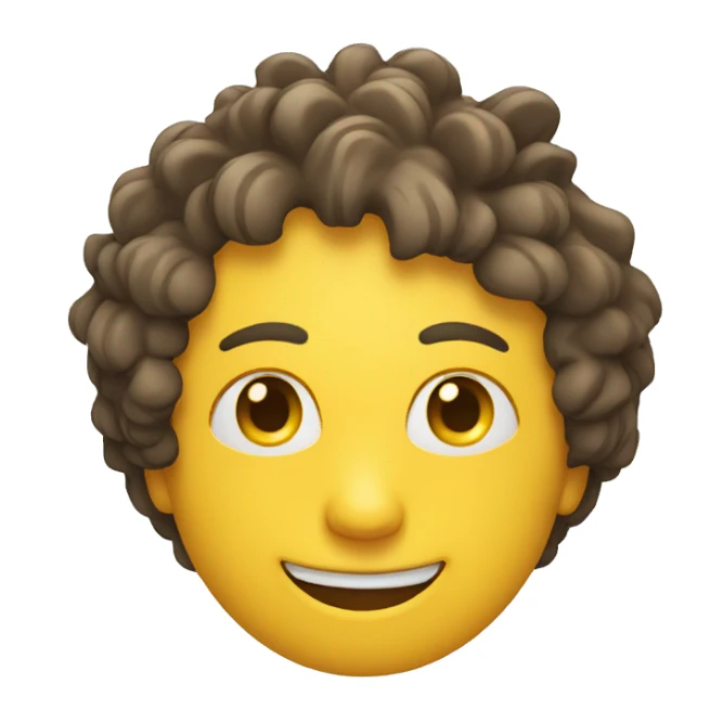 a yellow circle face that his eyes slightly turns left while slightly smiling sticker