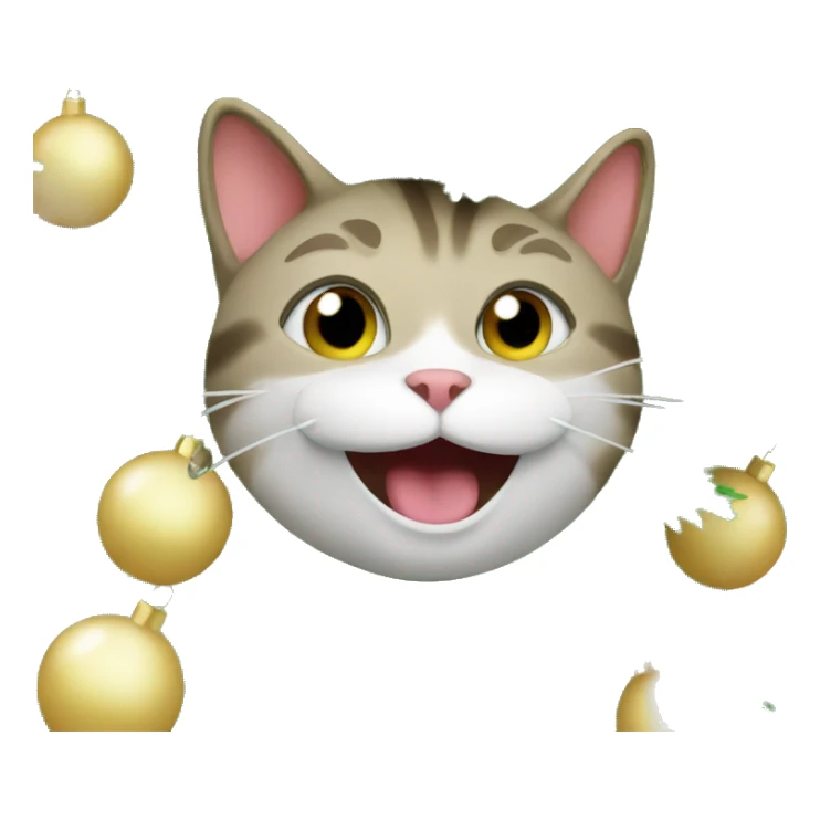 Cat stuck in christmas tree laughing sticker