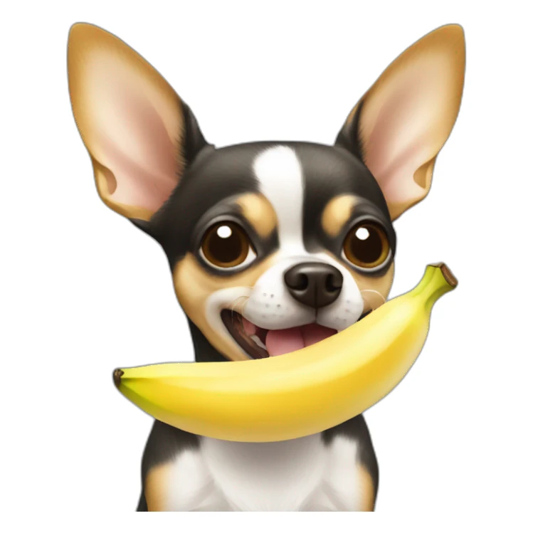 chihuahua licks banana sticker