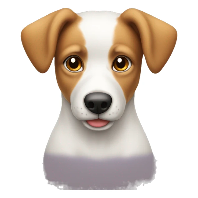 Perro blanco pelo semi largo con la oreja derecha marrón sticker