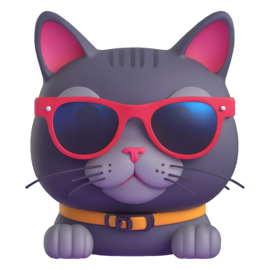 cat wearing sunglasses sticker