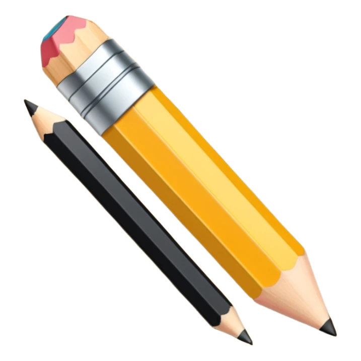 Pencil icon in chibi style sticker