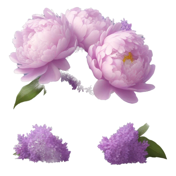Peonies and lilacs in a clear vase  sticker