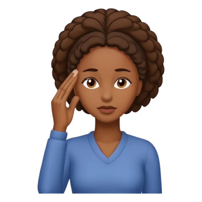 back woman standing with hand on forehead  sticker