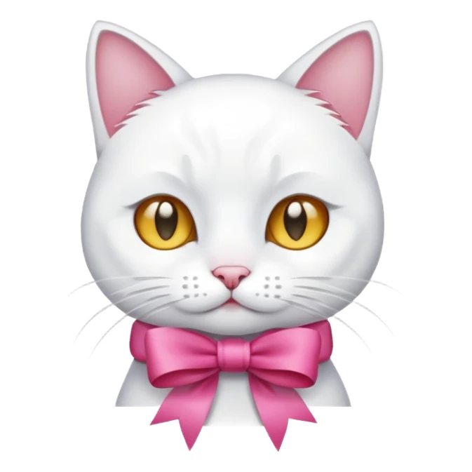 kurdele takan beyaz kedi sticker