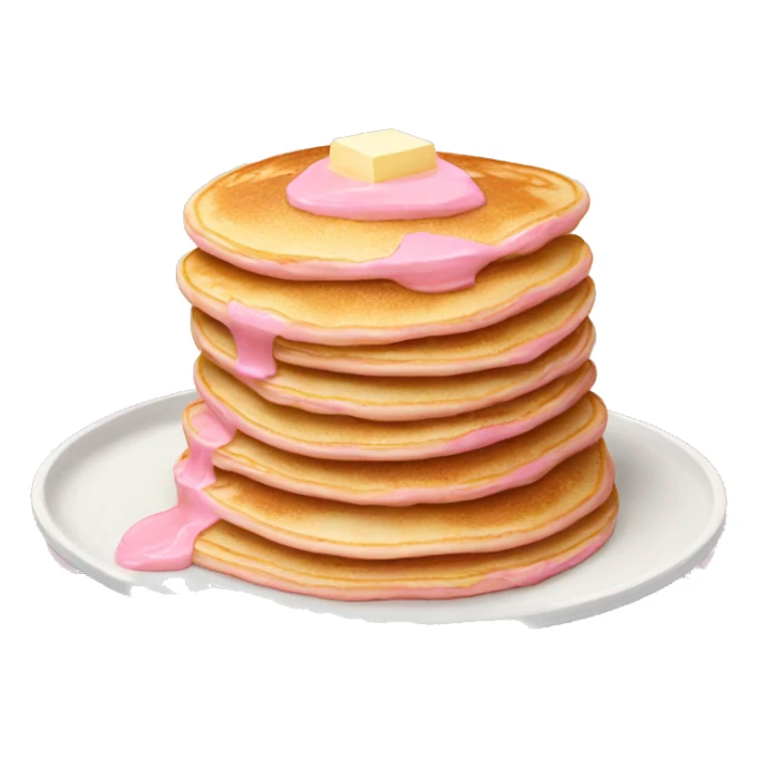Light pink pancakes with butter sticker