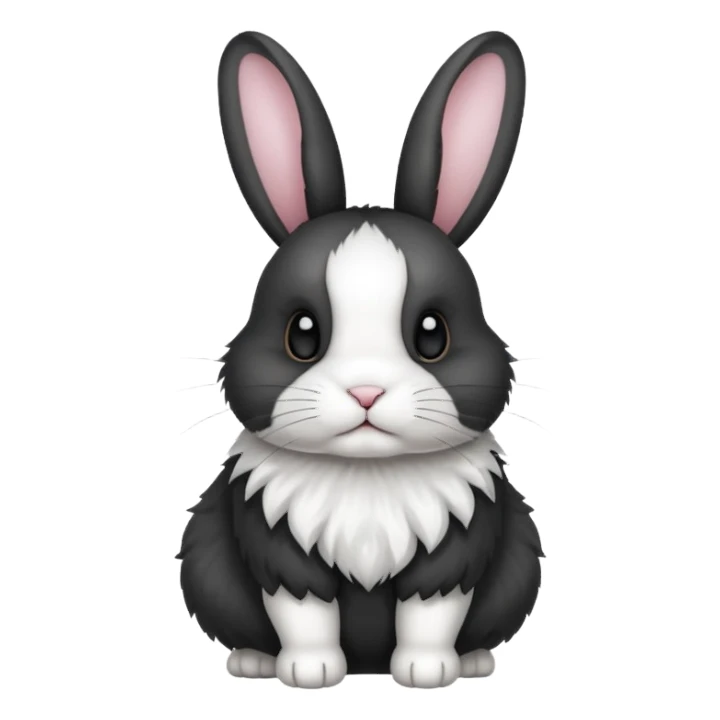 black and white dutch rabbit cute (ios7 style) sticker