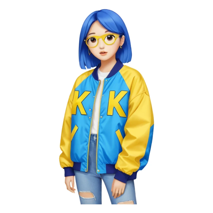 colorful k-pop style streetwear jacket sticker