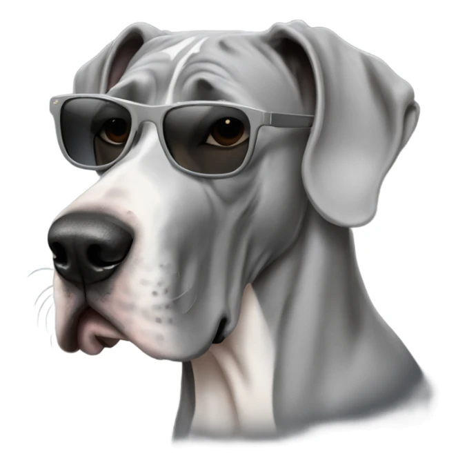 Grey great dane with sunglasses sticker