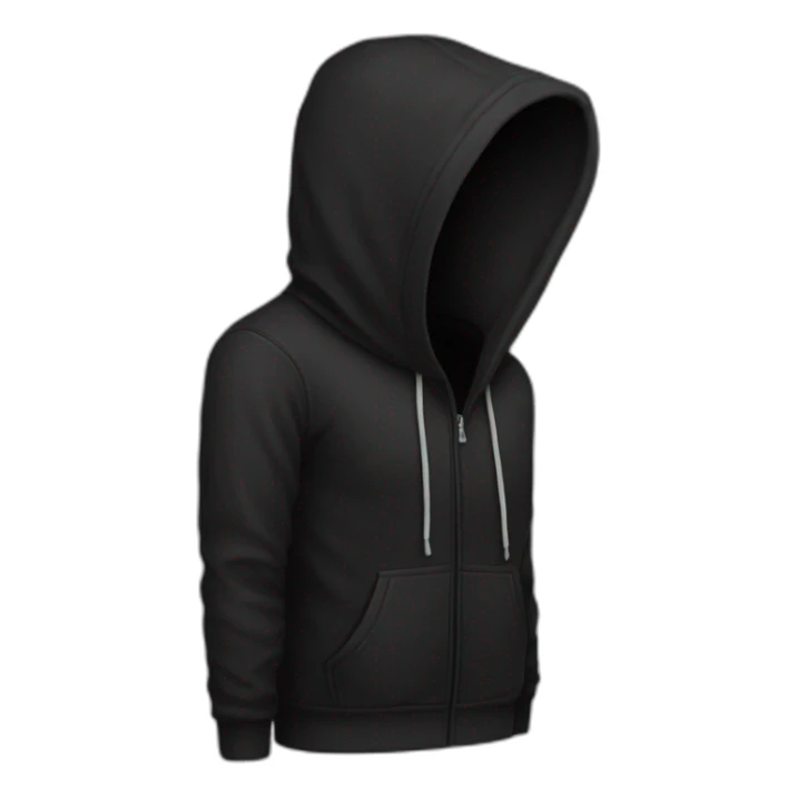 folded black hoodie sticker