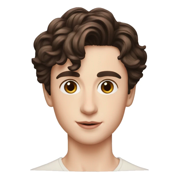 Memoji of Androgyneous, Pixie Cut, Timothee Chalamet sticker