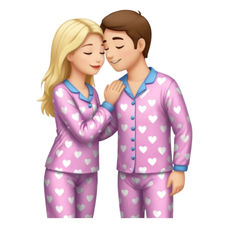 two Kissing in pajamas sticker