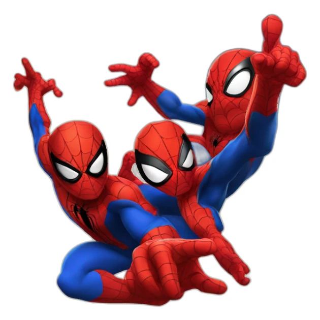 Spiderman trio pointing to each other sticker
