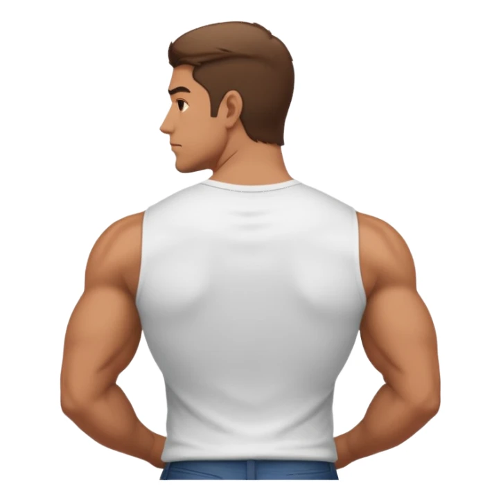 man turning back on artist sticker