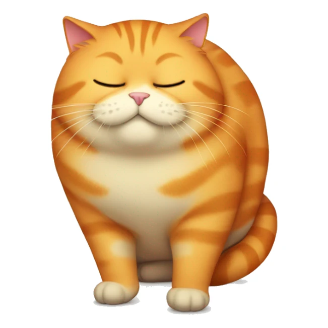 Orange fat cat who sleep sticker