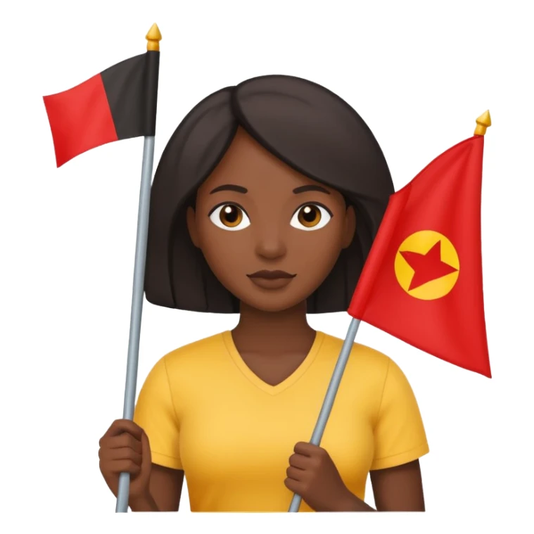 flat Flag holder black woman sticker