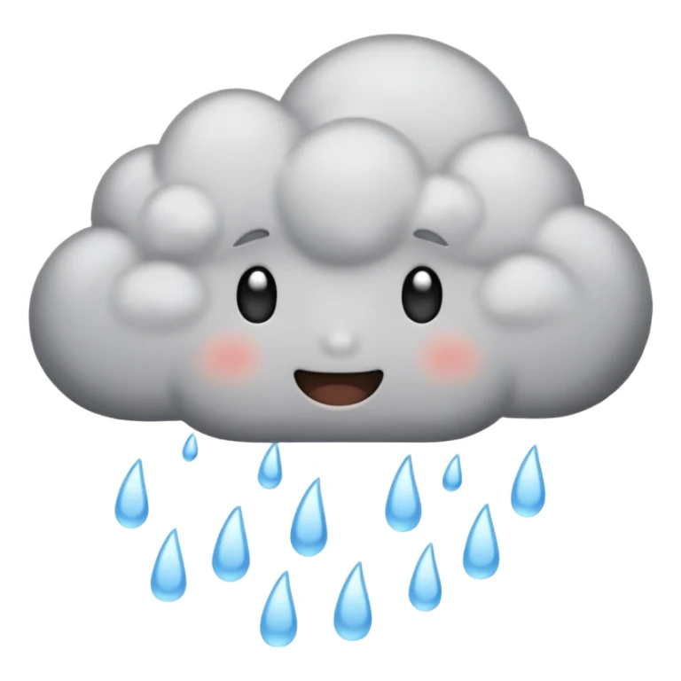 emoji of grey cloud is raining, withou faces sticker