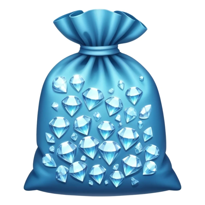 big opened bag full of diamond crystals sticker