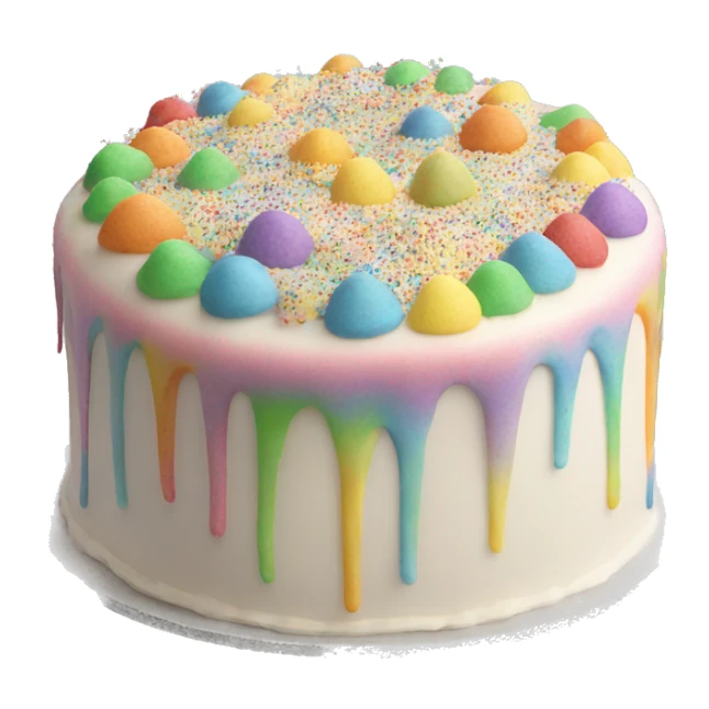 rainbow frosted cake with rainbow sprinkles  sticker