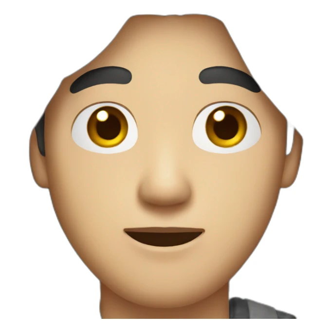 asian man with black eyes sticker