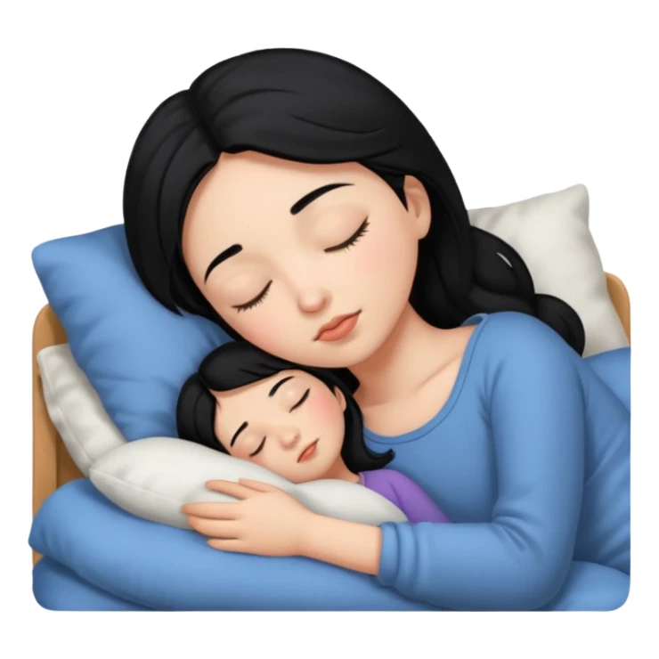 Sleeping black haired girl sticker
