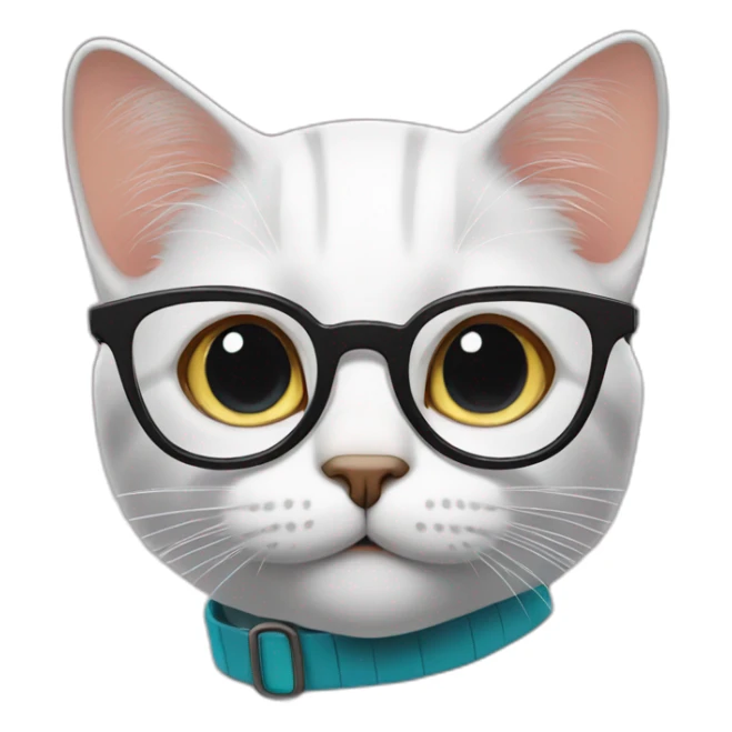 cat with nerd glasses and finger pointed up sticker