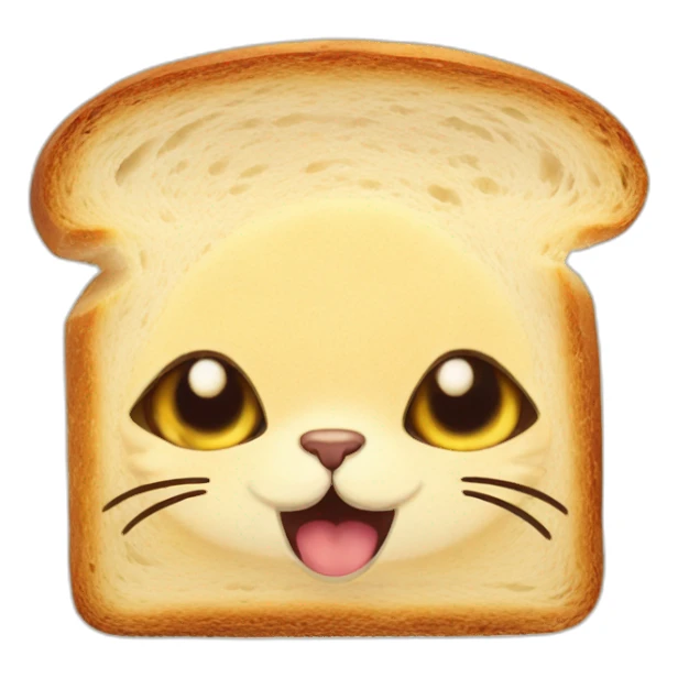 cat face in a slice of bread sticker