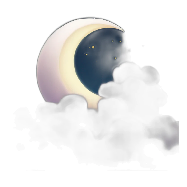 Crescent Moon on top of cloud sticker