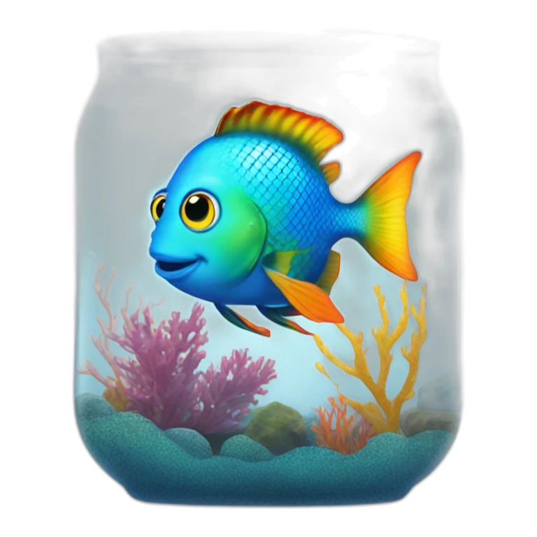 Jonathan Toews as rainbow fish inside an aquarium sticker