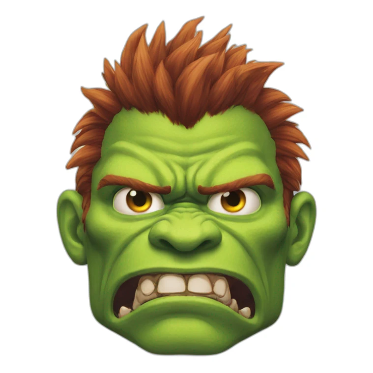 Blanka from street fighter with two heads sticker