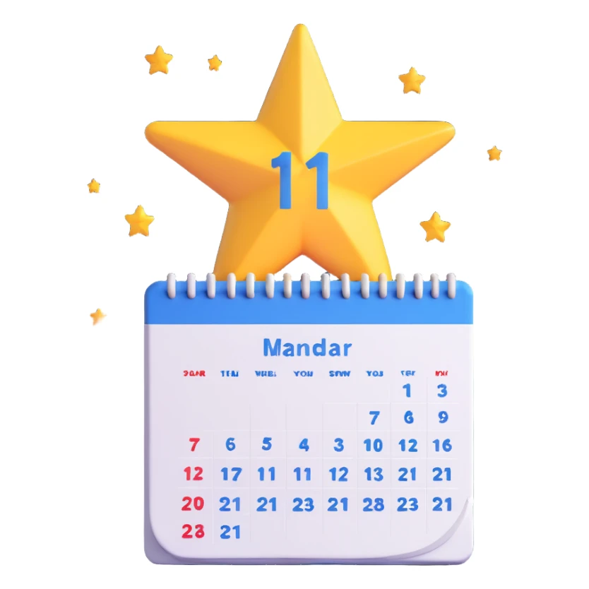 calendar with a star sticker