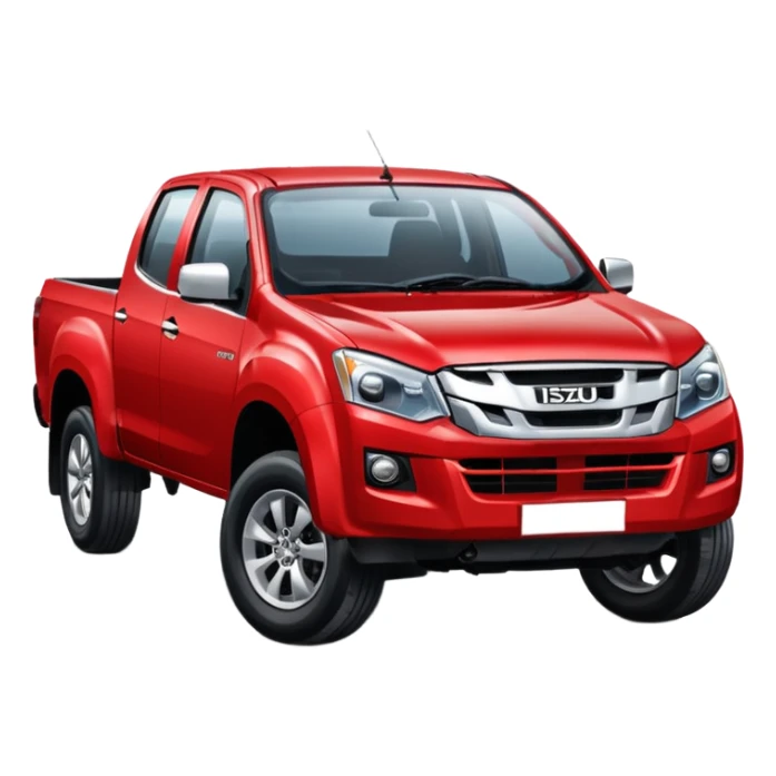 red isuzu d-max pickup truck driving  sticker