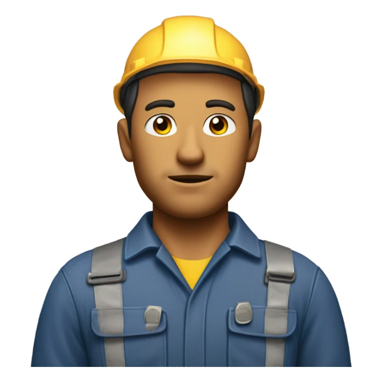 blue collar worker photorealistic serious sticker