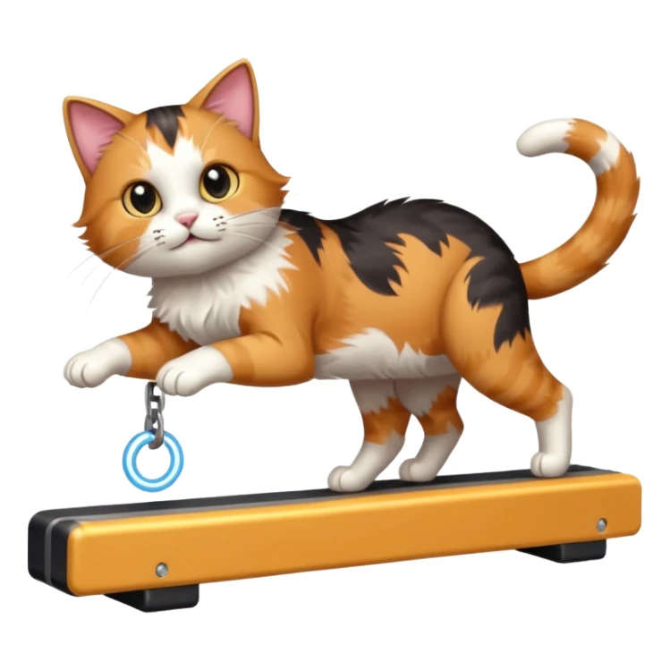 tumbling cat on a balance beam that is actually a carrier network switch sticker