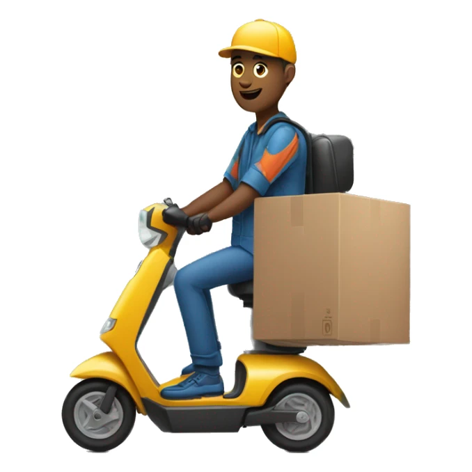 delivery man on electric scooter  sticker