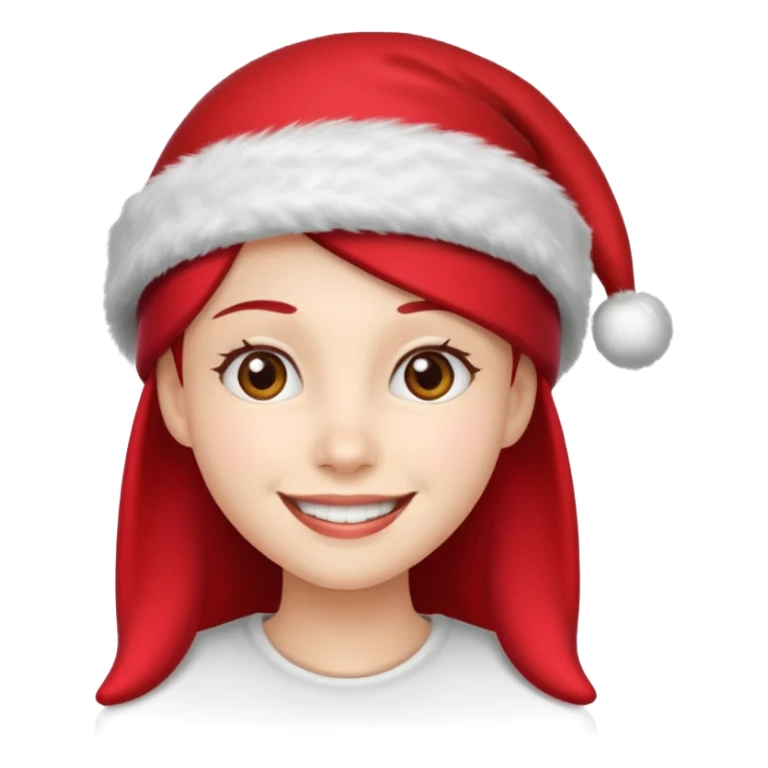 Smile  in a red Christmas hat sticker
