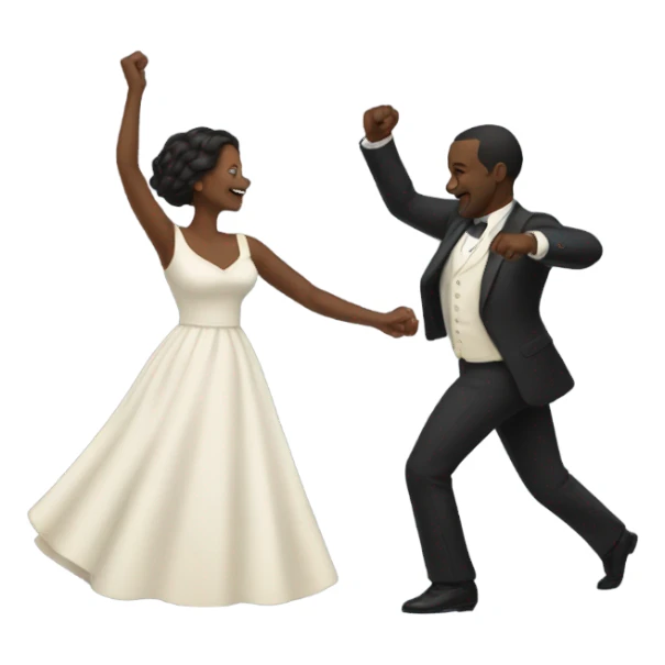 Black man and wife dance. sticker