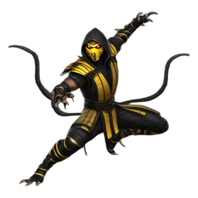 Scorpion ninja from mortal kombat game realistic sticker
