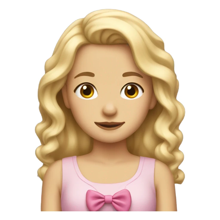 Blonde haired girl with bow sticker