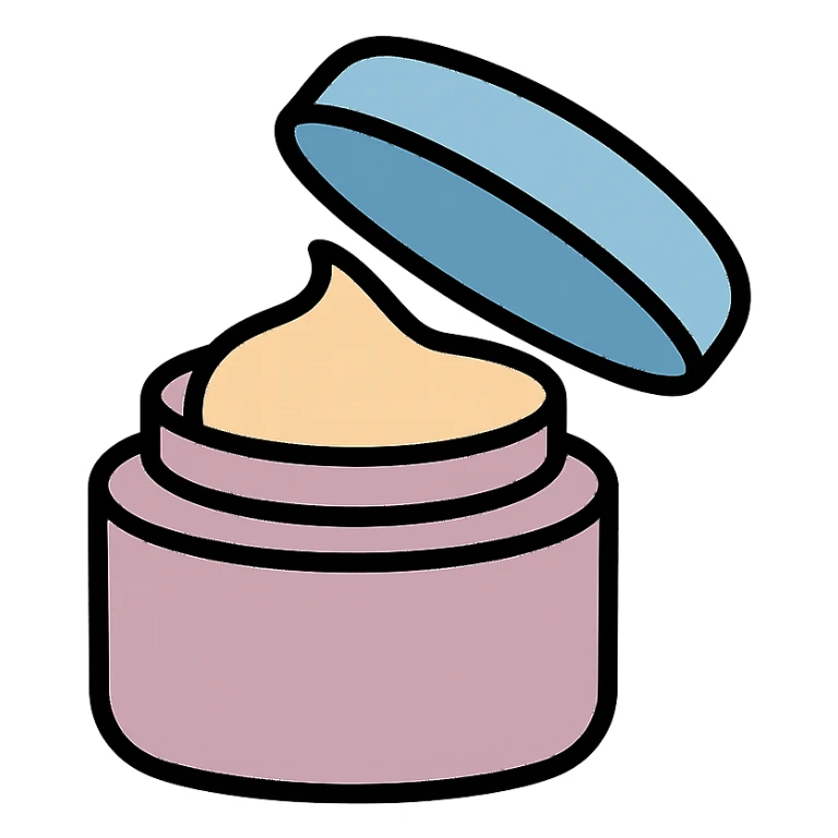 empty cosmetic cream jar, open lid, elegant, soft colors sticker