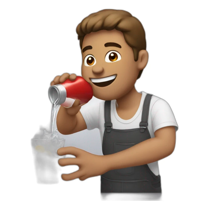 man pouring out soda sticker