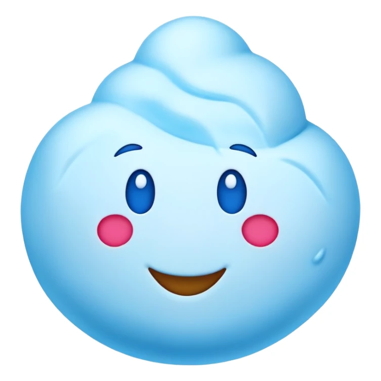 ice, 3D renderer, modeling clay, bright background, happy emoji,
 centered with padding  sticker