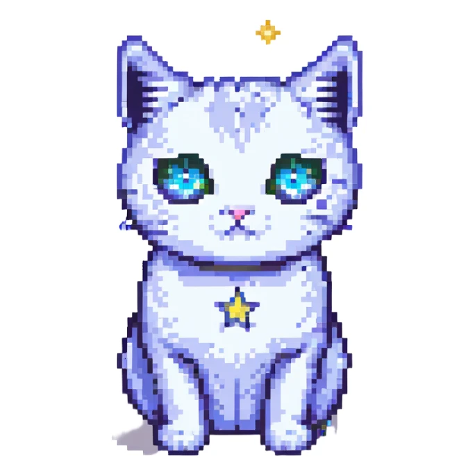 cat with star eyes sticker