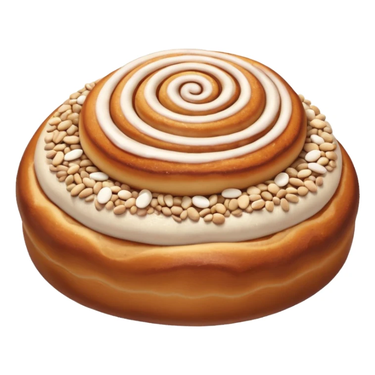 cinnemon bun with a lots white sugar pebbles on top sticker