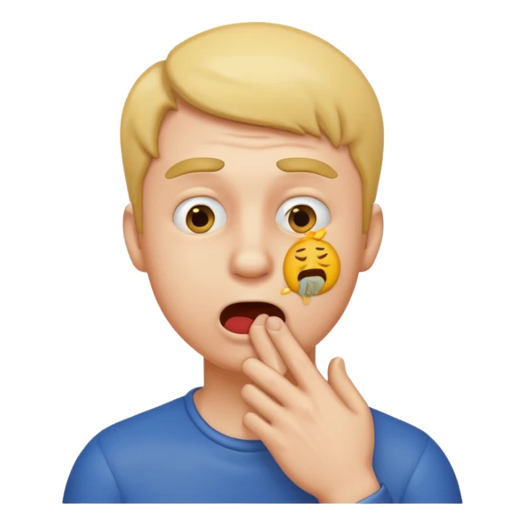 A guy choking himself as an emoji sticker