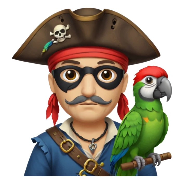 pirate and parrot sticker