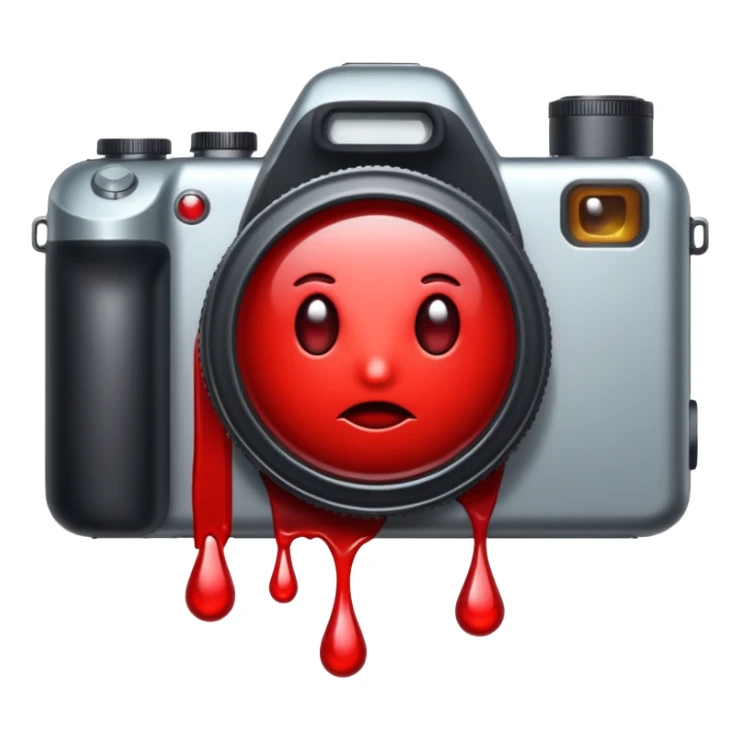camera full of blood drops sticker