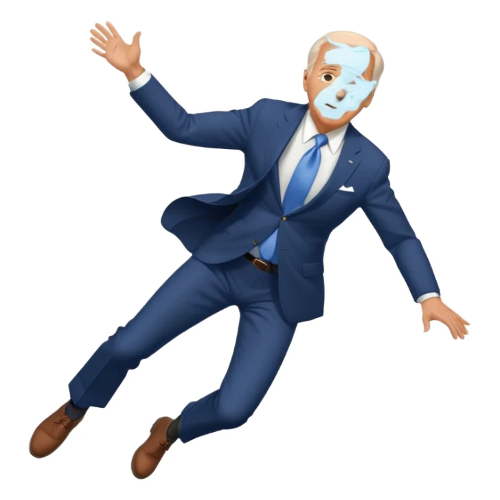 joe biden falling out a plane on the ground sticker