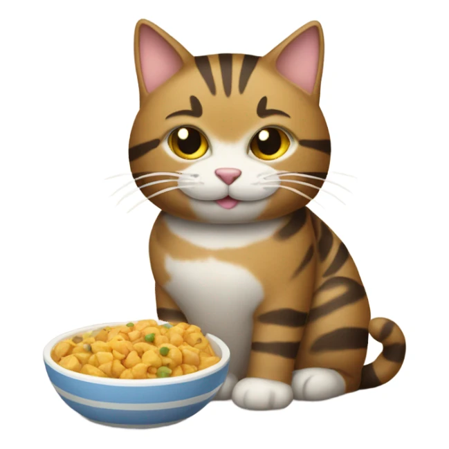 Tabby cat painting food sticker