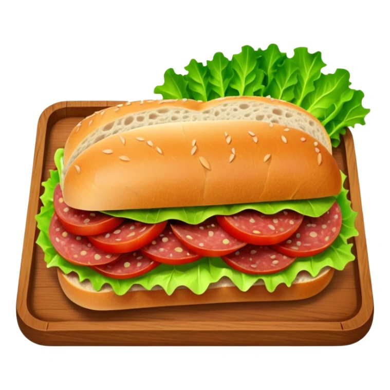 Salami sandwich on a tray sticker